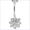 14K White Gold 0.90 ct Diamond Navel Flower Ring - 24diamonds.com