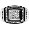 14K White Gold 1.01 ct Diamond Mens Black Ring - 24diamonds.com