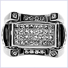 14K White Gold 1.42 ct Diamond Mens Black Ring - 24diamonds.com