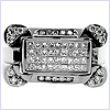 14K White Gold 0.85 ct Diamond Mens Black Ring - 24diamonds.com