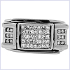 14K White Gold 0.85 ct Diamond Mens Black Ring - 24diamonds.com
