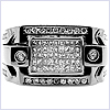 14K White Gold 0.98 ct Diamond Mens Black Ring - 24diamonds.com