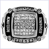 14K White Gold 1.42 ct Diamond Mens Black Ring - 24diamonds.com