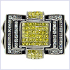 14K White Gold 1.97 ct Diamond Mens Black Ring - 24diamonds.com