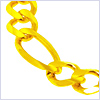 10K Yellow Gold Mens Figaro Bracelet 8 1/2 Inches - 24diamonds.com