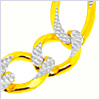 10K Two Tone Gold Mens Figaro Bracelet 9 Inches - 24diamonds.com