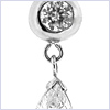 14K White Gold 1.50 ct Diamond Navel Ring - 24diamonds.com