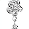 14K White Gold 1.00 ct Diamond Navel Ring - 24diamonds.com