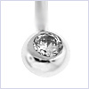 14K White Gold 0.75 ct Diamond Navel Ring - 24diamonds.com