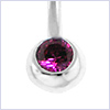 14K White Gold 0.75 ct Diamond Navel Ring - 24diamonds.com