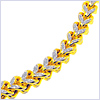 10K Two Tone Gold Mens Franco Bracelet 8 Inches - 24diamonds.com
