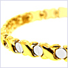 10K Two Tone Gold Womens Ankle Bracelet 11 Inches - 24diamonds.com