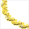 10K Two Tone Gold Womens Elephant Ankle Bracelet 10 3/4 Inches - 24diamonds.com