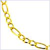 10K Yellow Gold Womens Figaro Ankle Bracelet 10 Inches - 24diamonds.com