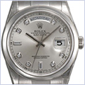 Rolex Oyster Perpetual Day-Date Mens Watch 118209-SDO - 24diamonds.com