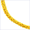 10K Yellow Gold Womens Ankle Byzantine Bracelet 10 1/4 Inches - 24diamonds.com