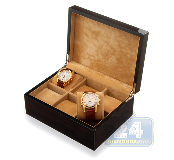 FW-1810 Ebony Finish 6 Watches Display Box