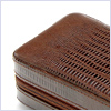 Intica FJ-185LE Lizard Two Watch Zipper Travel Case - 24diamonds.com