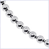 10K White Gold Unisex Bead Bracelet 8 Inches - 24diamonds.com
