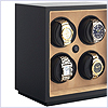 Orbita Insafe 4 Open Front Black Vinyl Watch Winder - 24diamonds.com