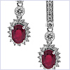 18K White Gold 1.19 ct Ruby Diamond Womens Earrings - 24diamonds.com