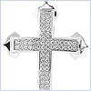 14K White Gold 0.62 ct Diamond Cross Pendant - 24diamonds.com