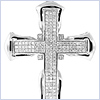 14K White Gold  1.22 ct Diamond Mens Cross Pendant - 24diamonds.com