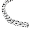 Franco Link Polished Steel Mens Bracelet 8 1/2 Inches - 24diamonds.com
