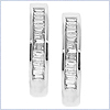 14K White Gold 0.32 ct Diamond Womens Hoop Earrings - 24diamonds.com