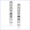 14K White Gold 0.19 ct Diamond Womens Hoop Earrings - 24diamonds.com