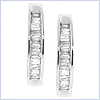 14K White Gold 0.33 ct Diamond Women's Hoop Earrings - 24diamonds.com