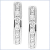 14K White Gold 0.22 ct Diamond Womens Hoop Earrings - 24diamonds.com