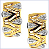 14K Yellow Gold 0.13 ct Diamond Womens Hoop Earrings - 24diamonds.com