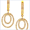 14K Yellow Gold 0.35 ct Diamond Womens Hoop Earrings - 24diamonds.com