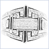 14K White Gold 1.08 ct Diamond Mens  Ring - 24diamonds.com