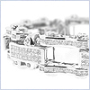 14K White Gold Mens 8.60 ct Diamond Bracelet 8 11/16 Inches - 24diamonds.com