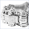 14K White Gold Mens 8.20 ct Diamond Bracelet 8 5/8 Inches - 24diamonds.com