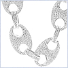 14K White Gold 21.52 ct Diamond Mens Chain 31 1/8 Inches - 24diamonds.com