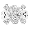 14K White Gold 0.80 ct Diamond Mens Skull Ring - 24diamonds.com