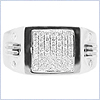 14K White Gold Men's 0.39 ct Diamond Ring - 24diamonds.com