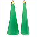 14K Yellow Gold Green Jade Drop Earrings - 24diamonds.com
