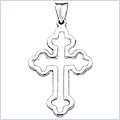 925 Polished Sterling Silver Womens Cross Pendant - 24diamonds.com