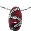 925 Sterling Silver Womens Marcasite Necklace With Red Enamel - 24diamonds.com