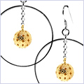 925 Sterling Silver Womens Circle Earrings With Gold Plated Beads - 24diamonds.com