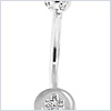 14K White Gold 0.20 ct Diamond Women's Navel Ring - 24diamonds.com