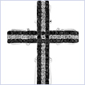 14K White Gold Cross 2.70 ct Diamond Mens Pendant - 24diamonds.com