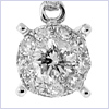 14K White Gold 0.93 ct Diamond Womens Pendant - 24diamonds.com