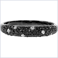 14K White Gold 0.58 ct Diamond Ladies Black Ring - 24diamonds.com