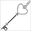 14K White Gold 0.16 ct Diamond Key Womens Pendant - 24diamonds.com
