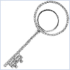 14K White Gold 0.32 ct Diamond Key Womens Pendant - 24diamonds.com